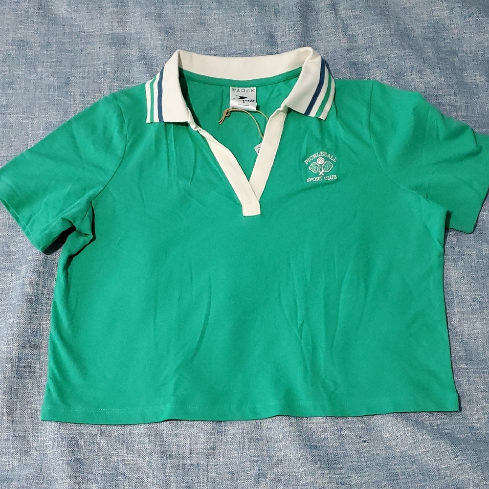 Women's Green Pickleball Polo